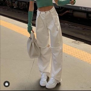 Source Unknown Ripped White Jean